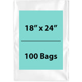 Clear Poly Bags 1.5Mil Size 18X24 Flat Open Top (LDPE)