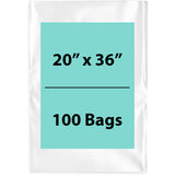 Clear Poly Bags 2Mil 20X36 Flat Open Top (LDPE)