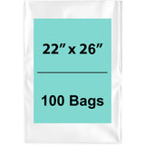 Clear Flat Poly Bags 22" X 26" 100 Bags
