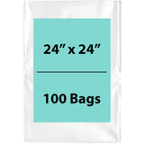 Clear Poly Bags 1.5Mil 24X24 Flat Open Top (LDPE)