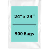 Clear Poly Bags 1.5Mil 24X24 Flat Open Top (LDPE)