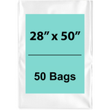 Clear Poly Bags 28" X 50" 50 Bags