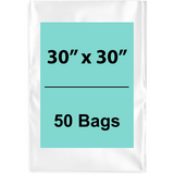 30X30 inches Clear Flat Poly Bags 1.5Mil Open Top (LDPE)