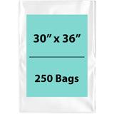 30X36 inches Clear Flat Poly Bags 1.5Mil Open Top (LDPE)