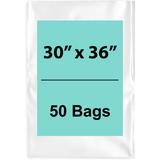 30X36 inches Clear Flat Poly Bags 1.5Mil Open Top (LDPE)