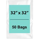 32X32 inches Clear Flat Poly Bags 1.5Mil Open Top (LDPE)