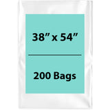 Clear Poly Bags 1.5Mil 38X54 Flat Open Top (LDPE)