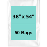 38X54 inches Clear Flat Poly Bags 1.5Mil Open Top (LDPE)