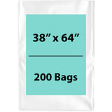 Clear Poly Bags 1.5Mil 38X64 Flat Open Top (LDPE)
