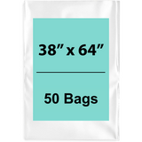 38X64 inches Clear Flat Poly Bags 1.5Mil Open Top (LDPE)