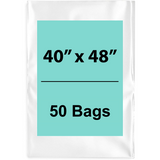 40X48 inches Clear Flat Poly Bags 1.5Mil Open Top (LDPE)