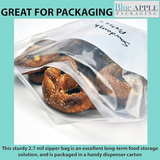 10.5X11 inches Freezer Bags Zipper 1 Gallon w/ White Block 2.7 Mil LDPE