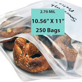 10.5X11 inches Freezer Bags Zipper 1 Gallon w/ White Block 2.7 Mil LDPE