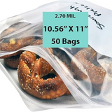 10.5X11 inches Freezer Bags Zipper 1 Gallon w/ White Block 2.7 Mil LDPE