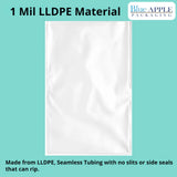 4" X 24" 1 Mil Std Linear LDPE Clear Flat Bags