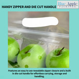 Produce packaging bags with vent holes that help maintain airflow around fruits and vegetables