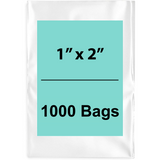 1X2 inches Clear Flat Poly Bags 2Mil Open Top (LDPE)