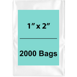 1X2 inches Clear Flat Poly Bags 2Mil Open Top (LDPE)