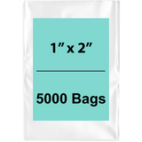 1X2 inches Clear Flat Poly Bags 2Mil Open Top (LDPE)