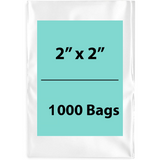  Clear Poly Bags Flat 1.5 Mil Thickness Size: 2 (width) inch X 2 (Height) inch 1000 Bags