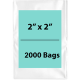  Clear Poly Bags Flat 1.5 Mil Thickness Size: 2 (width) inch X 2 (Height) inch 2000 Bags