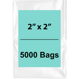 2X2 inches Clear Flat Poly Bags 2Mil Open Top (LDPE)