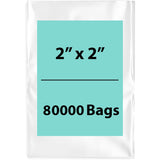 2X2 inches Clear Flat Poly Bags 2Mil Open Top (LDPE)