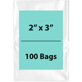 Clear Poly Bags 2 Mil Size: 2 inch (width) X 3 inch (Height) Pack of 100 Bags