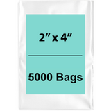2X4 inches Clear Flat Poly Bags 2Mil Open Top (LDPE)