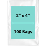 Clear Poly Bags 2 Mil Size: 2 inch (width) X 4 inch (Height) Pack of 100 bags