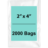 2X4 inches Clear Flat Poly Bags 2Mil Open Top (LDPE)