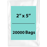 LDPE Clear Poly Bags 2X5 inches 20000 Bags