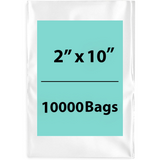 LDPE 2Mil Clear Poly Bags 2X10 inches 10000 Bags