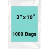 2X10 inches Clear Flat Poly Bags 2Mil Open Top (LDPE)