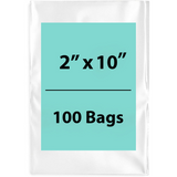 LDPE 2Mil Clear Poly Bags 2X10 inches 100 Bags