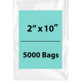 LDPE 2Mil Clear Poly Bags 2X10 inches 5000 Bags