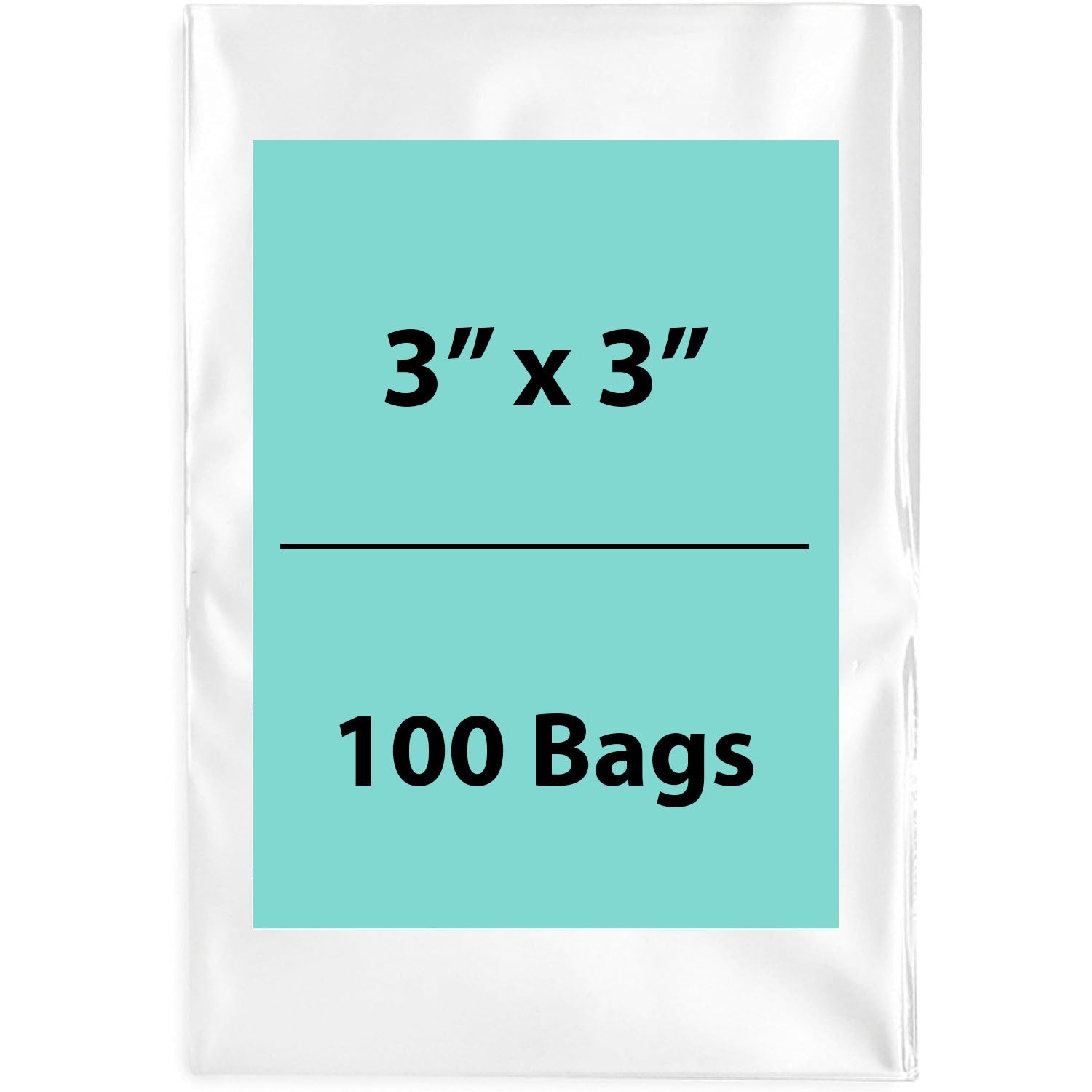 Clear Poly Bags 2Mil 3X3 Flat Open Top (LDPE)