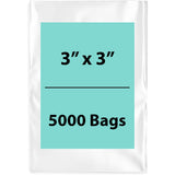 Clear Poly Bags 2Mil 3X3 Flat Open Top (LDPE)