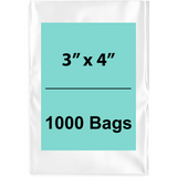 3X4 inches Clear Flat Poly Bags 2Mil Open Top (LDPE)