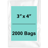 3X4 inches Clear Flat Poly Bags 2Mil Open Top (LDPE)