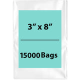 LDPE Clear Poly Bags 3X8 inches 15000 Bags