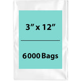 LDPE Clear Poly Bags 3X12 inches 6000 Bags