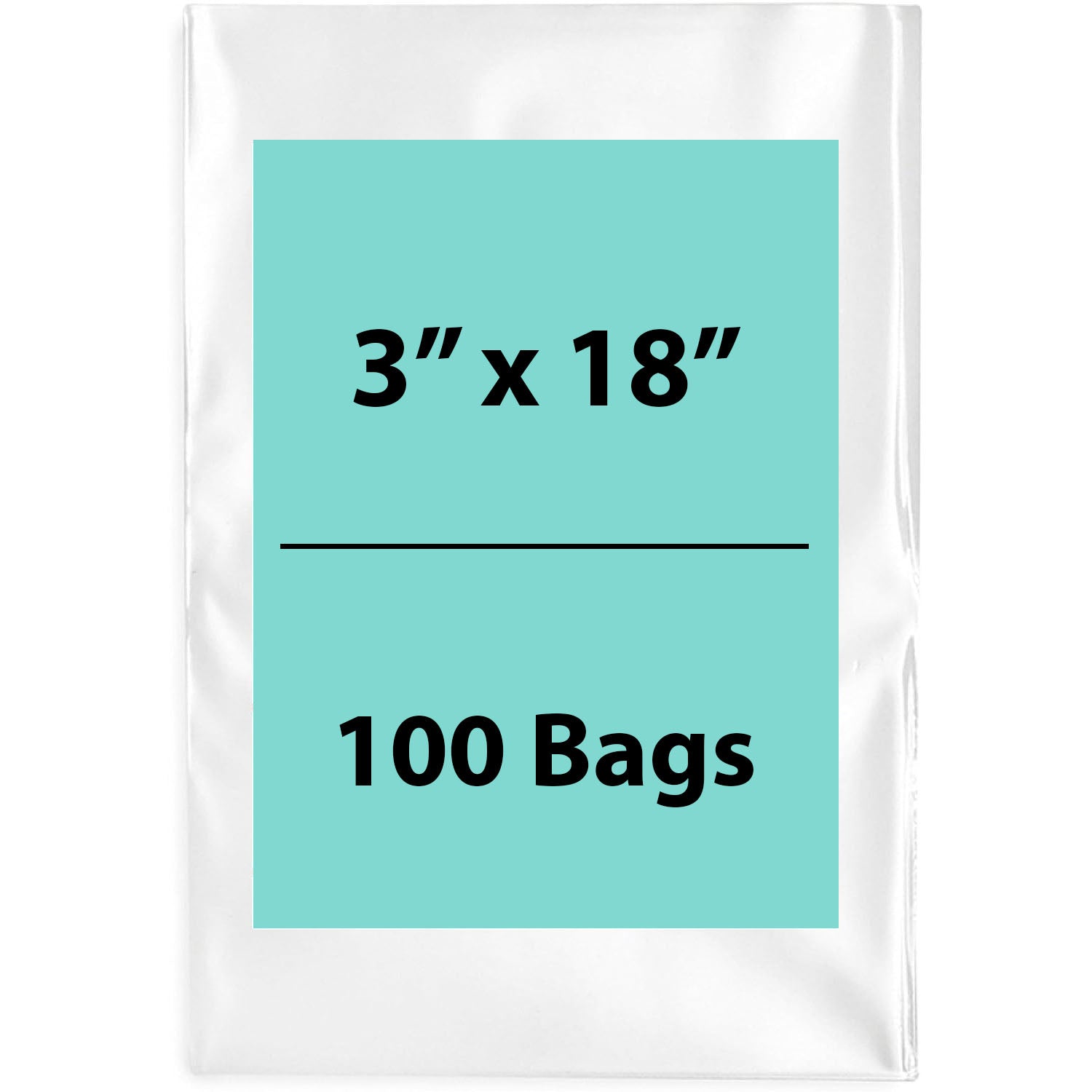 Clear Poly Bags 2Mil 3X18 Flat Open Top (LDPE)