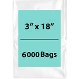 LDPE Clear Poly Bags 3X18 inches 6000 Bags