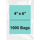4X6 inches Clear Flat Poly Bags 2Mil Open Top (LDPE)