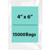 LDPE 2Mil Clear Poly Bags 4X6 inches 15000 Bags