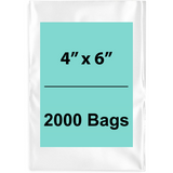 4X6 inches Clear Flat Poly Bags 2Mil Open Top (LDPE)