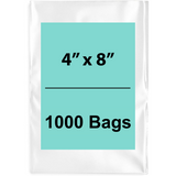 4X8 inches Clear Flat Poly Bags 2Mil Open Top (LDPE)