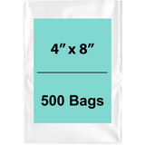 4X8 inches Clear Flat Poly Bags 2Mil Open Top (LDPE)