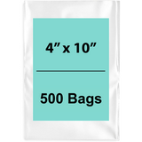 4X10 inches Clear Flat Poly Bags 2Mil Open Top (LDPE)